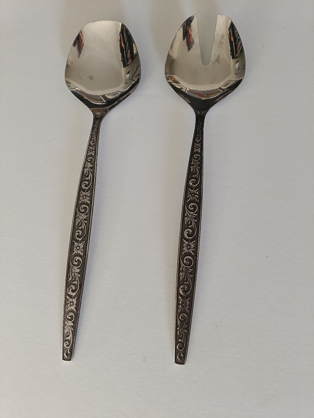 Vintage 70s Stainless Steel Salad Set Japan